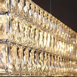 Suspension en cristal rectangulaire moderne pour salle à manger
