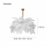 Suspension en plume de style scandinave pour salon