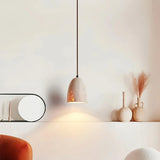 Suspension en travertin cloche japonaise LED pour chevet