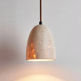 Suspension en travertin cloche japonaise LED pour chevet
