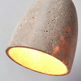 Suspension en travertin cloche japonaise LED pour chevet