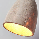 Suspension en travertin cloche japonaise LED pour chevet