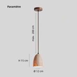 Suspension en travertin cloche japonaise LED pour chevet
