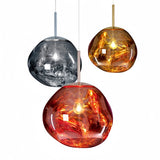 Suspension moderne effet lave en acrylique réglable en hauteur pour salle à manger
