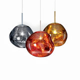 Suspension moderne effet lave en acrylique réglable en hauteur pour salle à manger
