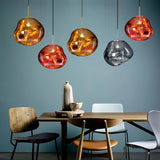 Suspension moderne effet lave en acrylique réglable en hauteur pour salle à manger