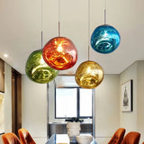 Suspension moderne effet lave en acrylique réglable en hauteur pour salle à manger
