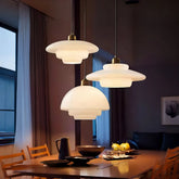 Suspension verre opale scandinave pour salle à manger