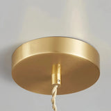 Suspension vintage en verre nervuré avec finition laiton pour salle à manger