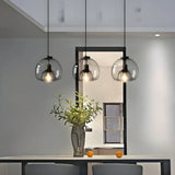 Suspension moderne en verre LED à hauteur réglable pour salle à manger