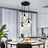 Suspension moderne en verre LED à hauteur réglable pour salle à manger