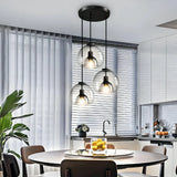 Suspension moderne en verre LED à hauteur réglable pour salle à manger