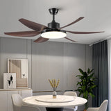 Ventilateur de plafond à 6 pales avec lumière LED moderne et silencieux 6 vitesses fonction été hiver Ø 132 cm pour salon