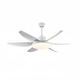 Ventilateur de plafond à 6 pales avec lumière LED moderne et silencieux 6 vitesses fonction été hiver Ø 132 cm pour salon