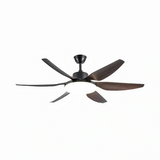 Ventilateur de plafond à 6 pales avec lumière LED moderne et silencieux 6 vitesses fonction été hiver Ø 132 cm pour salon