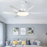 Ventilateur de plafond à 6 pales avec lumière LED moderne et silencieux 6 vitesses fonction été hiver Ø 132 cm pour salon