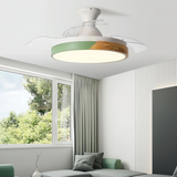 Ventilateur de plafond à pales rétractables silencieux LED dimmable mode été hiver pour chambre