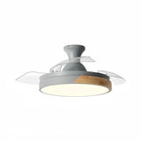Ventilateur de plafond à pales rétractables silencieux LED dimmable mode été hiver pour chambre