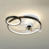 Ventilateur de plafond avec lumière LED design moderne oscillation à 360° moteur DC silencieux dimmable 6 vitesses pour chambre