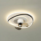 Ventilateur de plafond avec lumière LED design moderne oscillation à 360° moteur DC silencieux dimmable 6 vitesses pour chambre