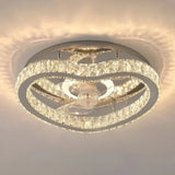 Ventilateur de plafond avec lumière LED en cristal moderne silencieux 3 vitesses mode Été Hiver Ø 50 cm pour chambre