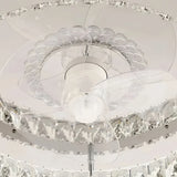 Ventilateur de plafond avec lumière LED en cristal moderne silencieux 3 vitesses mode Été Hiver Ø 50 cm pour chambre