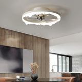 Ventilateur de plafond avec lumière design moderne LED dimmable moteur DC silencieux Ø 50 cm pour chambre