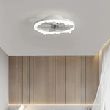 Ventilateur de plafond avec lumière design moderne LED dimmable moteur DC silencieux Ø 50 cm pour chambre