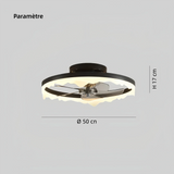 Ventilateur de plafond avec lumière design moderne LED dimmable moteur DC silencieux Ø 50 cm pour chambre