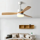 Ventilateur de plafond avec lumière en bois style scandinave moteur DC silencieux 3 vitesses modes été et hiver pour salon