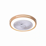 Ventilateur de plafond avec lumière silencieux rond LED dimmable moteur DC Ø 50 cm pour chambre