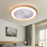 Ventilateur plafond avec lumière silencieux rond moderne LED dimmable avec moteur DC Ø 50 cm pour chambre