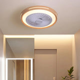 Ventilateur de plafond avec lumière silencieux rond LED dimmable moteur DC Ø 50 cm pour chambre