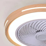 Ventilateur de plafond avec lumière silencieux rond LED dimmable moteur DC Ø 50 cm pour chambre