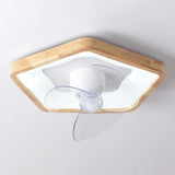 Ventilateur de plafond en bois avec lumière scandinave LED dimmable silencieux oscillation à 360° moteur DC pour chambre