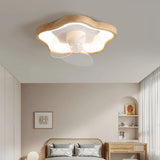 Ventilateur de plafond en bois avec lumière scandinave LED dimmable silencieux oscillation à 360° moteur DC pour chambre