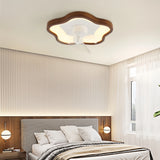 Ventilateur de plafond en bois avec lumière scandinave LED dimmable silencieux oscillation à 360° moteur DC pour chambre