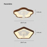 Ventilateur de plafond en bois avec lumière scandinave LED dimmable silencieux oscillation à 360° moteur DC pour chambre