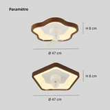 Ventilateur de plafond en bois avec lumière scandinave LED dimmable silencieux oscillation à 360° moteur DC pour chambre