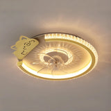 Ventilateur de plafond enfant moderne doré avec lumière LED dimmable moteur DC silencieux 3 vitesses mode été hiver