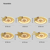 Ventilateur de plafond enfant moderne doré avec lumière LED dimmable moteur DC silencieux 3 vitesses mode été hiver