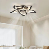 Ventilateur de plafond lumière fleur silencieux dimmable moteur DC avec télécommande mode été hiver Ø50 cm pour chambre