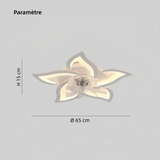 Ventilateur de plafond lumière fleur silencieux dimmable moteur DC avec télécommande mode été hiver Ø50 cm pour chambre