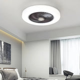 Ventilateur de plafond silencieux sans pales avec lumière LED dimmable rond moderne mode été hiver pour chambre