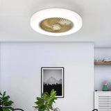 Ventilateur de plafond silencieux sans pales avec lumière LED dimmable rond moderne mode été hiver pour chambre