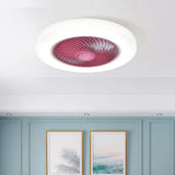 Ventilateur de plafond silencieux sans pales avec lumière LED dimmable rond moderne mode été hiver pour chambre