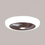 Ventilateur de plafond silencieux sans pales avec lumière LED dimmable rond moderne mode été hiver pour chambre