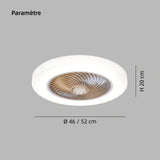 Ventilateur de plafond sans pales silencieux avec lumière LED dimmable mode été hiver pour chambre