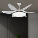 Ventilateur de plafond silencieux avec lumière LED moderne à 6 pales moteur DC 6 vitesses mode été hiver et minuterie Ø 132 cm pour salon