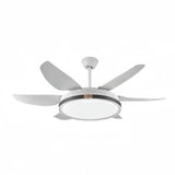 Ventilateur de plafond silencieux avec lumière LED moderne à 6 pales moteur DC 6 vitesses mode été hiver et minuterie Ø 132 cm pour salon